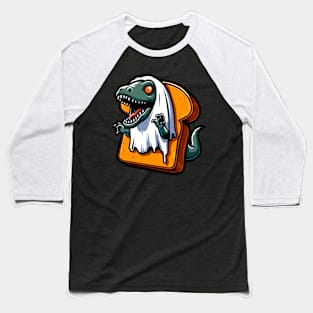 Dinosaur Ghost On Toast Baseball T-Shirt